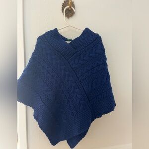 NWT Aran Crafts Blue Knit Sweater-Poncho